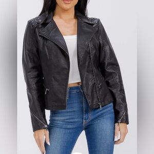 Women's Black Pleather Jacket